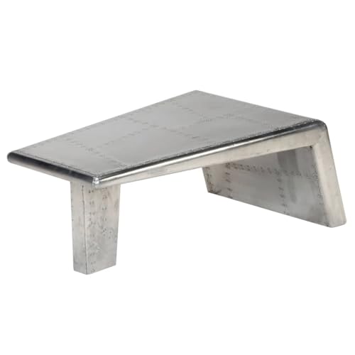 vidaXL Table Basse Aviator Style d'avion Vintage Aluminium Table d'Appoint