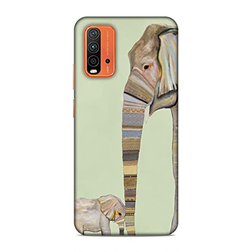 Image of Printed Mobile Back Hard Case Cover for Xiaomi Redmi 9 Power | Elephants, Cute Baby Elephant, Traditional-2189