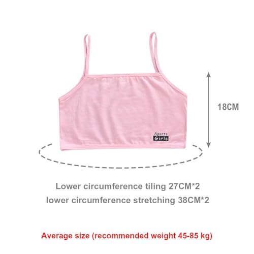 Training Bras for Girls 8-12 Years Old, Pack of 4 Girls Bras Solid Color Soft Cotton Girls Sports Bras2