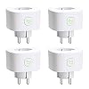 meross Smart WLAN Steckdose, Alexa Steckdose 16A Intelligent WiFi Plug 2.4Ghz kompatibel mit Alexa, Google Home und SmartThings, 3680W Stecker mit App Fernsteuerung, Kein Hub erforderlich, 4 Stücke