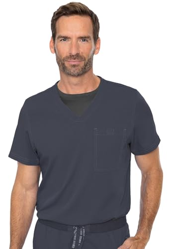 Image of Med Couture Rothwear Touch Scrub Top for Men V-Neck 1 Pocket