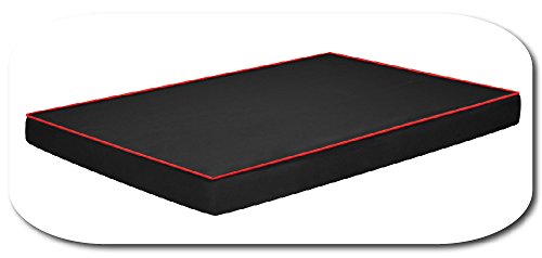 Fortisline Coussin pour Chien O'AHU Tapis Matelas orthopédique XL 120x80x8 cm Noir/Rouge W419_01 Cover