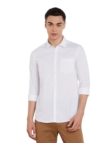 Image of Amazon Brand - Symbol Men's Solid Slim Fit Cotton Casual Shirt | Plain | Full Sleeve | Summer (Available in Plus Sizes)