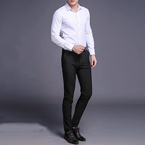 Men's Slim Stretch Business Casual Pants Dress Pants Fit Skinny Suit Pants Wedding Modern-Fit Flat-Front Pant2