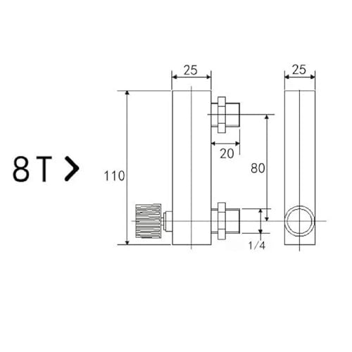 Débitmètre plomberie G1/4 cylindre sous-marin Lzm 8t 60 °c pour circuit d'eau