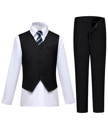 Visaccy Boys Suits Kids Vest and Pants Set Formal Wear Outfit Suit for Wedding Size 10