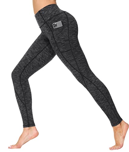 Heathyoga Leggings with Pockets for Women Tummy Control High Waisted Yoga Pants Women Compression Workout Leggings Ink