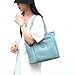 YANAIER Nylon Lightweight Handbag for Women Tote Purses Multi-pocket Shoulder Bag for Work Travel Aqua Blue