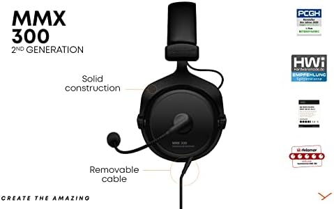beyerdynamic MMX 300 premium over-ear gaming headset (2nd Generation) with microphone and suitable for PS4, XBOX One, PC & Notebook