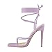 Dollskiss Damen Schnürsenkel Schuhe High Heels Slingback Sommer Sandaletten Strappy Hohe Sandaletten Lila EU36