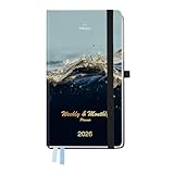 Format A6 pratique (18 x 9,8 cm) - Agenda journalier/hebdomadaire/mensuel/annuel, format A6 18 x 9,8 cm, 82 feuilles offrant beaucoup d'espace pour une planification efficace de tous vos rendez-vous de janvier 2026 à décembre 2026, pour le travail et les études.