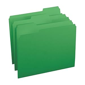 Smead Colored File Folder, 1/3-Cut Tab, Letter Size, Green, 100 per Box (12143)