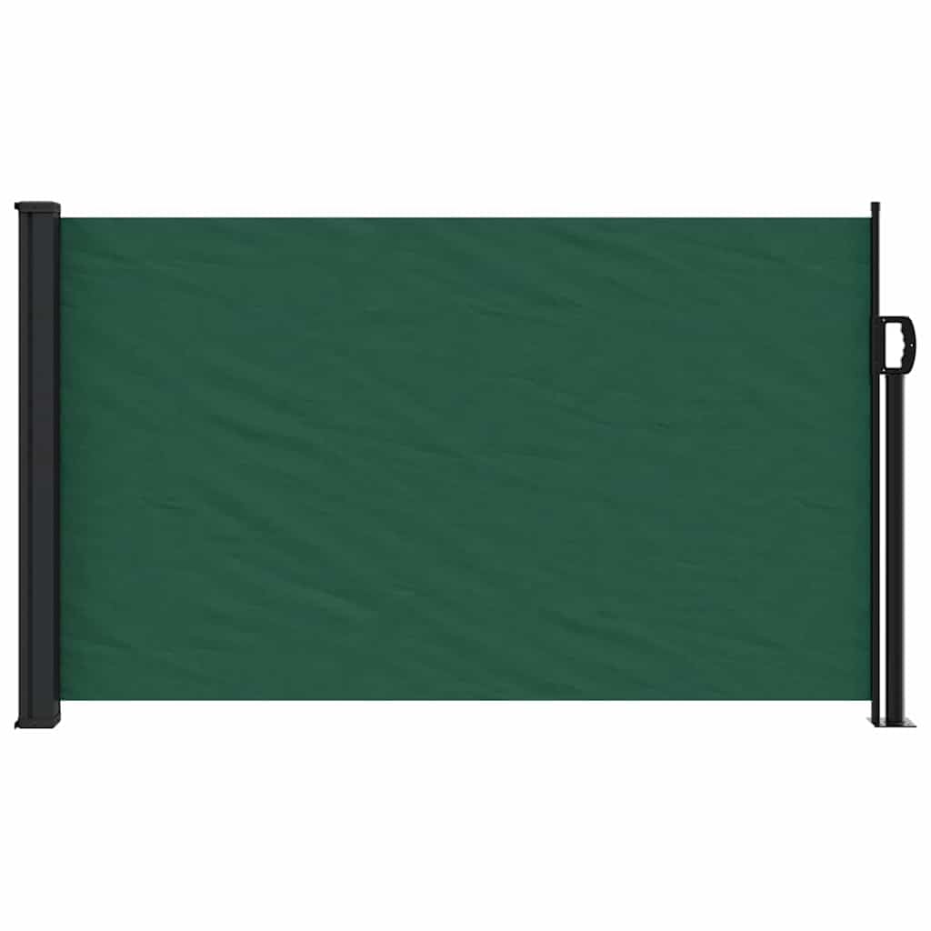 Seitenmarkise 117x300 cm, ausziehbarer Sichtschutz für Balkon & Terrasse, seitliche Trennwand für Garten, aus Polyester mit Stahl- und Aluminiumrahmen, Dunkelgrün