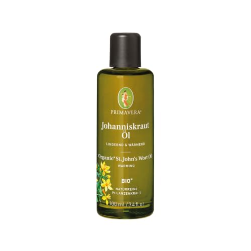 PRIMAVERA Pflegeöl Johanniskrautöl bio* 100 ml naturreine Pflanzenkraft Glasflasche Aromaöl Körperöl Naturkosmetik lindernd wärmend regenerierend vegan