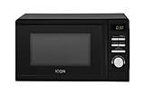 ICQN Mikrowelle, Solo-Mikrowelle, 20 L, 700 W, 5 Leistungsstufen, 8 Automatikprogramme, Gewicht und zeitgesteuerte Auftauen, Kindersicherung, Glasdrehteller (25,5 cm), Schwarz