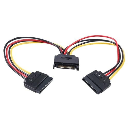 Cable de alimentación SATA II 20 cm con conector macho 15 pines a 2 hembras miniatura 6