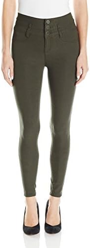 YMI Women's Hyperstretch High Waisted Triple Button Skinny