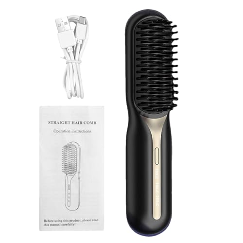 Spazzola Per Lisciare - Pettine Senza Fili Con 3 Impostazioni Di Riscaldamento | Spazzola Per Capelli Lisciante | Spazzola Per Lisciare Gli Ioni Negativi Ricaricabile | Spazzola Lisciante Portatile Pe
