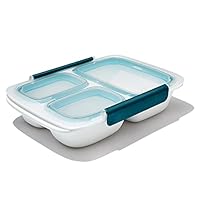 OXO Prep & Go Divided Container, 0.9 Litre / 4.1 Cups, 27 x 18 x 6 cm, White