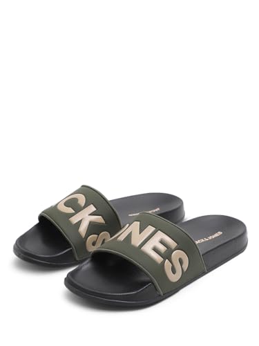 Image of JACK&JONES Men's Logo Print Pool Sliders