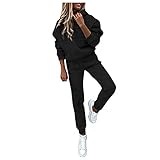 Damen Jogginganzug Traingsanzug Sportanzug Beliebter Patchwork 2 Stück Set Hoodie Langarm Sweatshirt 2 Teilig Sport Bekleidungs Freizeitanzug Lange Ärmel Top + Hose Sportanzug Hosenanzug Damen
