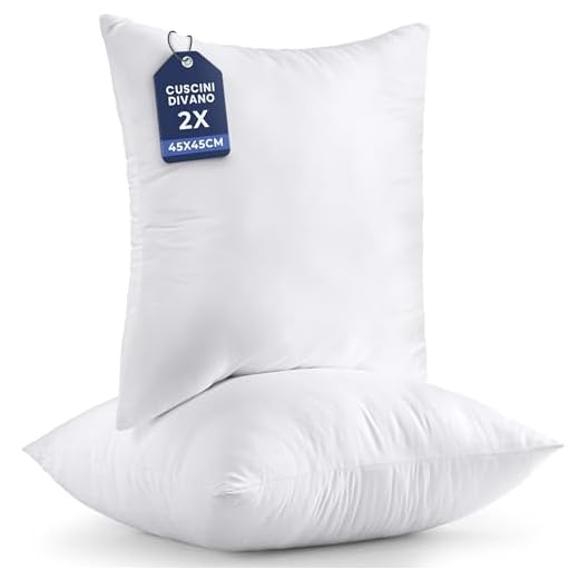 Utopia Bedding Set di 2 Cuscini, 45 x 45 cm Imbottitura per Cuscini, Cuscini Divano, Cuscino Interno (Bianco)