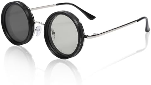 BroBlackDog Adjustable Tint Sunglasses Polarized Lenses Round Frame for Men