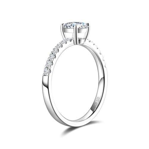 AGVANA 'Radiant Muse' 0.3-1.0 Carat Oval-Cut Lab Grown Diamond Ring in Sterling Silver (0.5-1.2 Ct. Tw.) Engagement Anniversary Wedding Ring for Women (D-E Color, VS Clarity)4