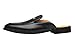 ELANROMAN Mule Loafers Men Fashion Backless Luxury Sandals Slip on Genuine Leather Shoes Black US 10