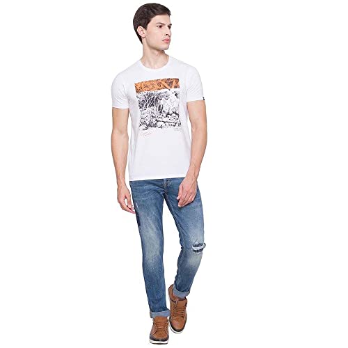 Image of Spykar Men's Printed Slim Fit T-Shirt