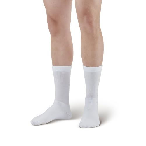 Ames Walker AW Style 130 Coolmax 20-30 mmHg Firm Compression Crew Socks White Small