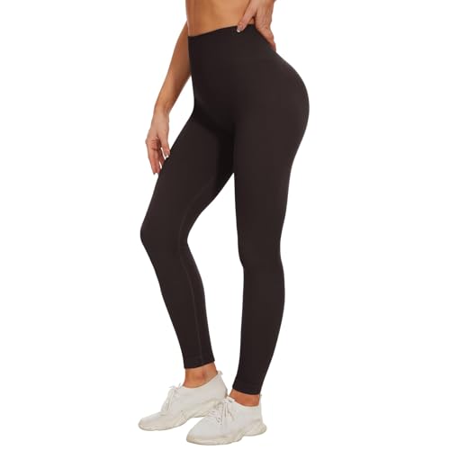 Image of TNNZEET High Waisted Leggings for Women - No See Through Tummy Control Cycling Workout Yoga Pants with Pockets Reg & Plus