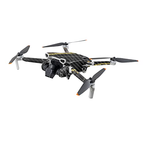 Image of MightySkins Carbon Fiber Skin Compatible with DJI Mini 3 - Black Marble Glitter | Protective, Durable Textured Carbon Fiber Finish | Easy to Apply
