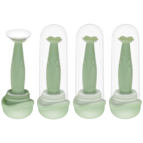 4 Pack Flower-Shaped Contact Lens Remover with Storage Box Individually Packaged Soft Silicone Suction Sticks Gentle Tool for Safe Lens Removal for Hard/RGP/OK Contact Lenses