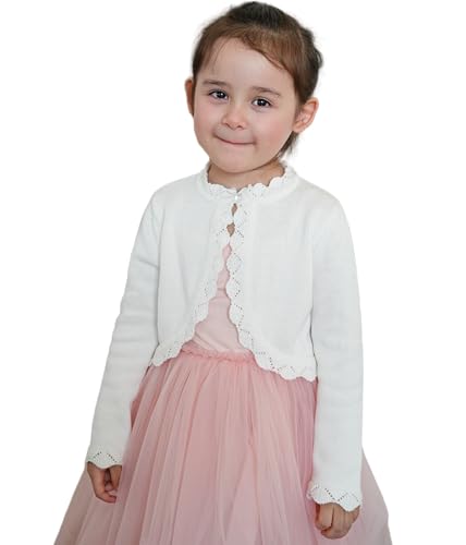 Girls Kids Bolero Cardigan Sweater Long Sleeve Button Knit Shrug Cropped Cover Up Top Cardigan Shrug