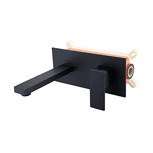 Hidden solid copper hot and cold concealed basin tap, connected hidden square