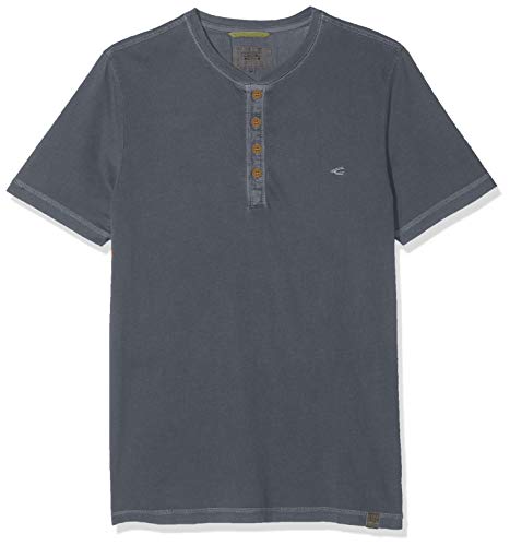 Camel active Basic Henley 1/2 T-Shirt, Blu (Steel