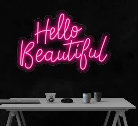 Amazon ネオン 看板 Ledネオンサインネオン管 Hello Beautiful Bar Beer Love Music Coffee Open アメリカン雑貨 Neon Sign 店舗用標識 サイン スタジオ ホーム バー カフェ クラブ 喫茶店 インテリア 装飾用 ピンク ライト 広告用看板 19 標識 サイン