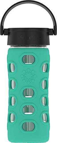 Botella de cristal con tapa clásica, color azul, de Lifefactory, color Calle, tamaño 350 ML, 2.75 x 2.75 x 8.25inches