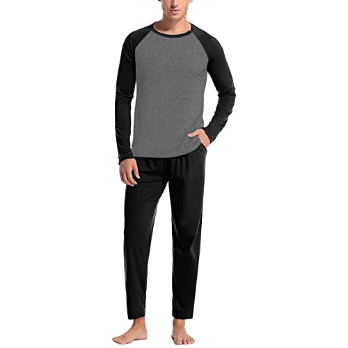 Ensemble pyjama 2 pièces homme noir XXXL avec chemise et pantalon