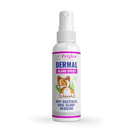 Petglow Anal Gland Medicine Anal Cleaning for Dogs Anal Gland Support Pet Grooming Spray Treats and Prevents Dog Anal Gland Infection Feline Anal Gland Relief Hygiene Spray - 4 fl oz