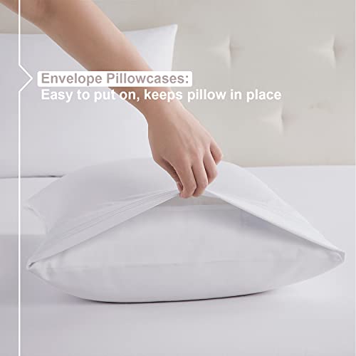 Nestl Queen Sheets Set - 4 Piece Bed Sheets For Queen Size Bed, Double Brushed Queen Size Sheets, Hotel Luxury White Sheets Queen, Extra Soft Bedding Sheets & Pillowcases #TOP5