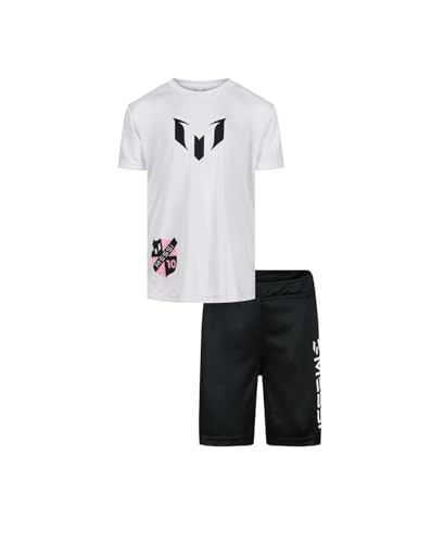 Image of Messi Boys' Lifestyle Short Sleeve 2-piece Set, Slim-fit Jersey Set With Top & Shorts
