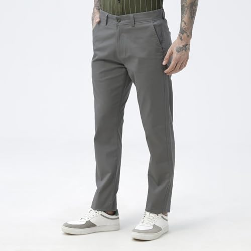 Image of BASICS Premium Cotton Stretch Formal Trousers for Men | Office Pants
