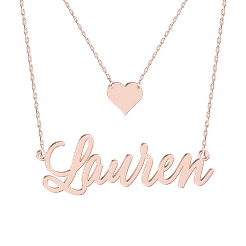 Image of Custom Name Necklace - 925 Sterling Silver & 316 Stainless Steel, 14 Fonts & Multi-Language Options, 4 Colors, 5 Chain Styles, Personalized Gift with Premium Box