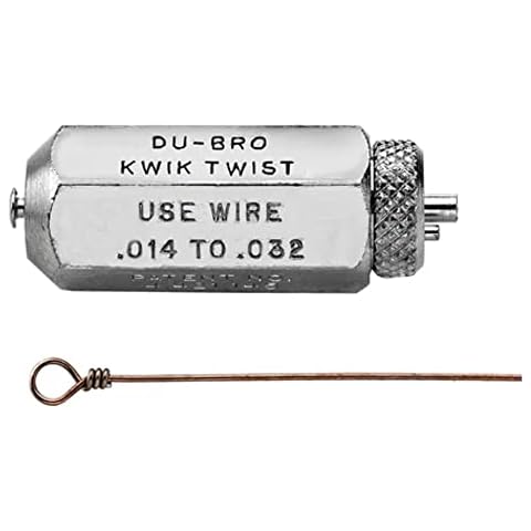 DU-BRO Kwik Twist Fishing Tool - Ultimate Fishing Leader Making Kit - Wire Leader Fishing Kit - Barrel Wraps - Silver - Small Cover