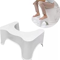 Banquinho Auxiliar Ergonômico Vaso Sanitário Antiderrapante Apoio Pés Privada Adulto Infantil Postura Intestinal Banheiro Saúde Design Compacto Universal Branco Durável Prático Banquinho Auxiliar