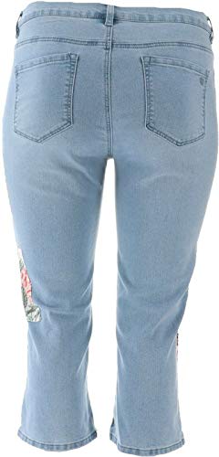 DG2 Diane Gilman Stretch Embroidered Cropped Jean 654-662 Chambray3