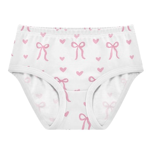 Wusikd Pink Ribbon Bow Heart (2) Girls' Underwear Cotton Girls Briefs Soft Toddler Underwear 2T - Main Image