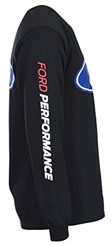 Image of JH DESIGN GROUP Men's Ford Performance Long Sleeve Crew Neck T-Shirt Front Back & Sleeve Emblems
